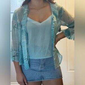 Chic Sheer Blue Camisole Top